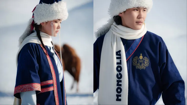 以傳統長袍「德勒」的經典廓形為基底，大量運用頂級蒙古羊絨與絲綢修邊搭配刺繡。翻攝Goyol Cashmere IG