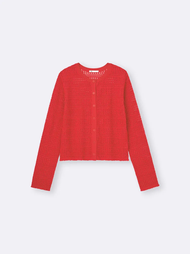 GU女裝勾針編織開襟外套，優惠價590元。品牌提供