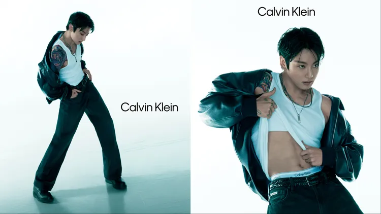 柾國大方撩開衣服展現魅力。品牌提供