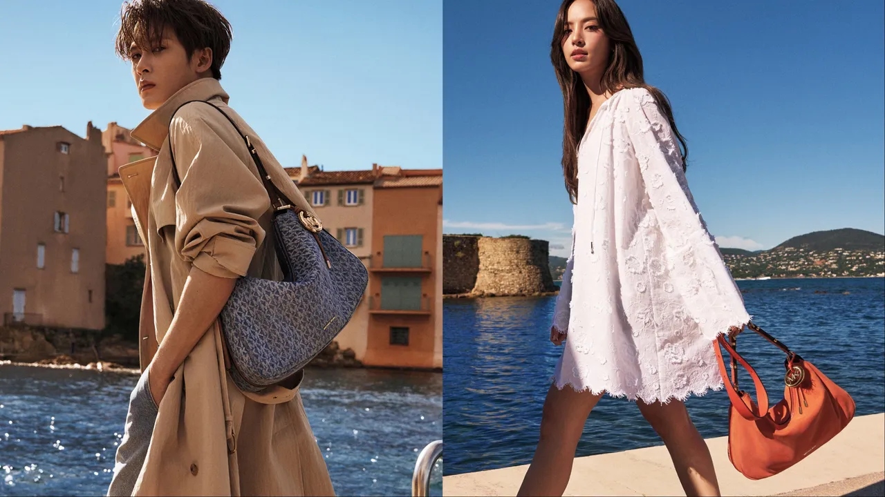 檀健次（左）、泰國女星Nychaa（右）雙雙入鏡MICHAEL KORS春夏大片。品牌提供