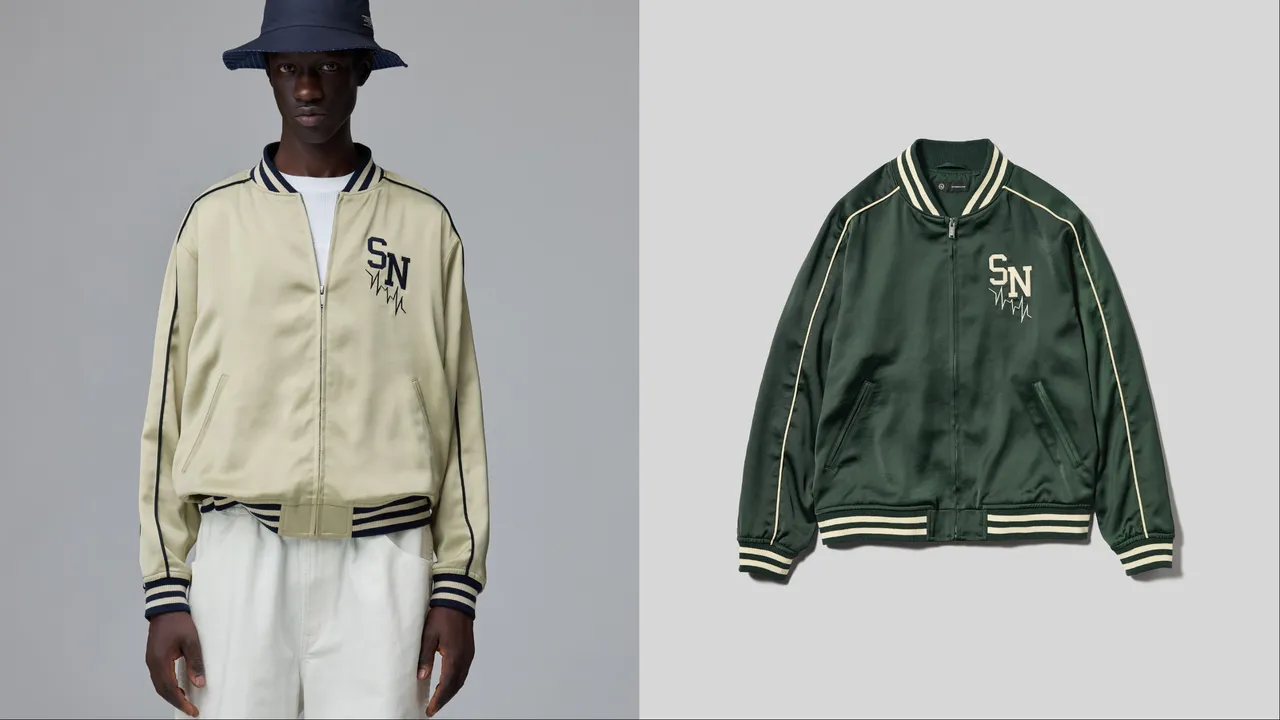 GU x UNDERCOVER緞面羅紋外套，1690元。品牌提供