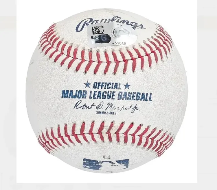 大谷翔平50轟球買家是台灣的程式交易公司優式資本。 翻攝goldin.co