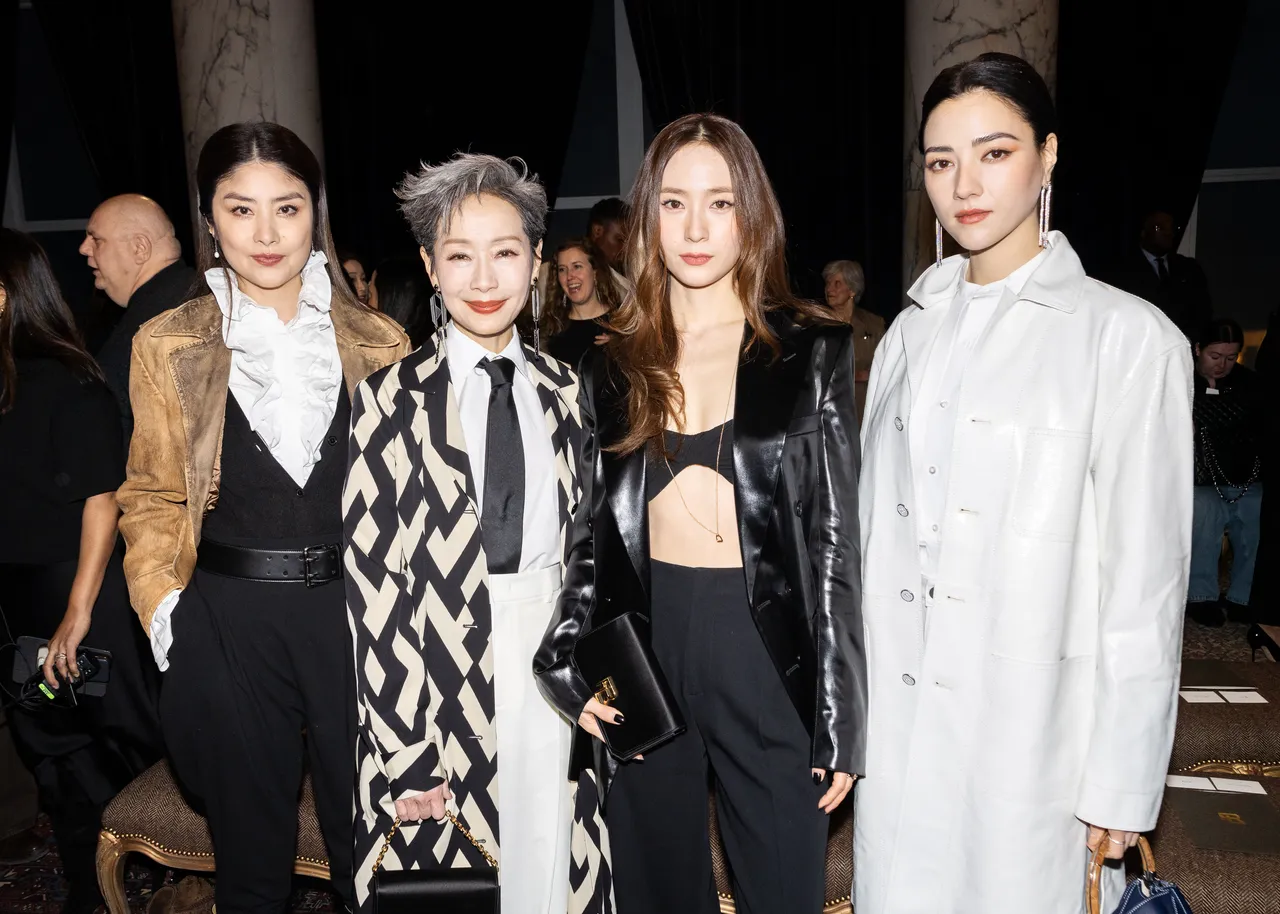 陳慧琳（左起）葉童、鄭秀晶、娜然現身Ralph Lauren秀場。品牌提供