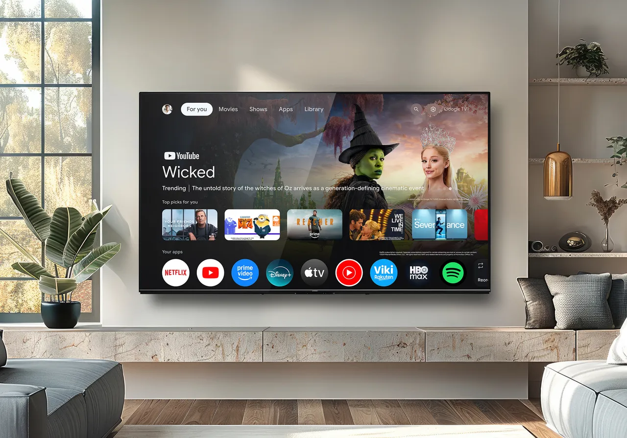 奇美家電大4K Google TV  UM20系列主打超能 AI智慧影音體驗，可即時優化畫面亮暗、色彩層次與聲音細節；65型以上更搭載霧面抗反光面板，有效減少窗邊日光與室內燈光反射干擾。