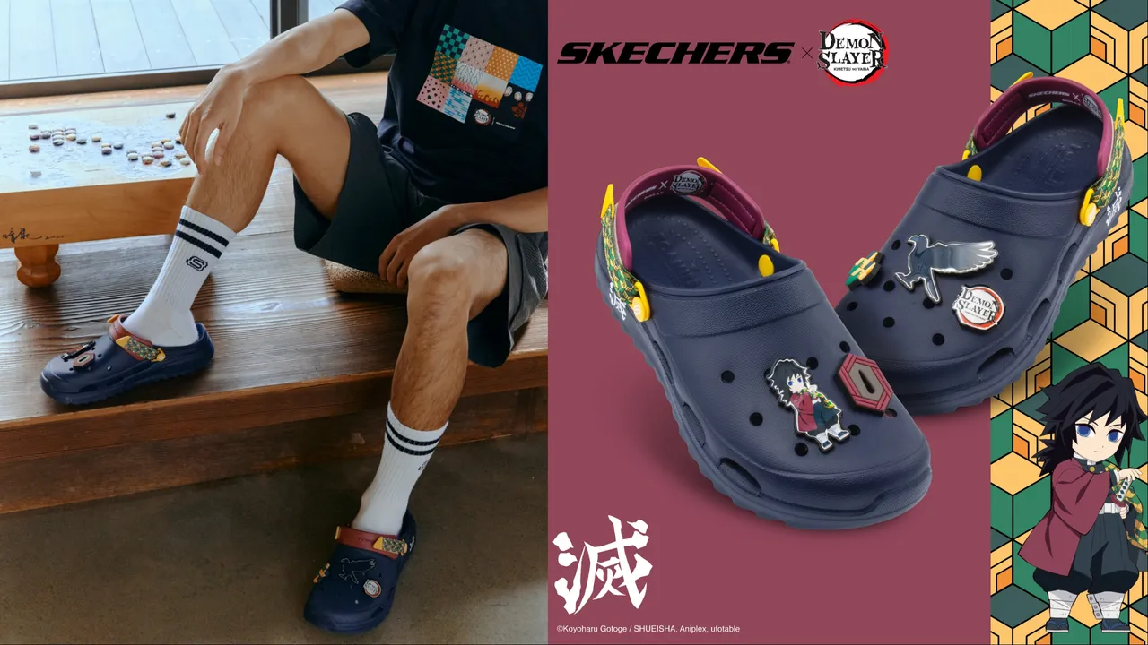 SKECHERS X《鬼滅之刃》水柱富岡義勇FOAMIES，2490元。品牌提供