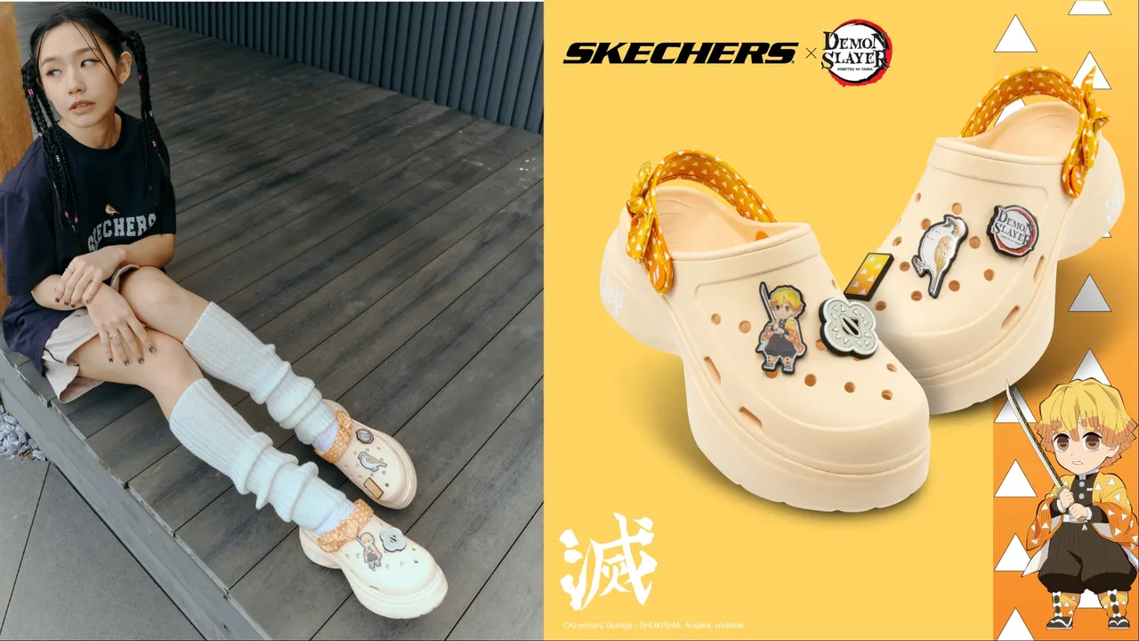 SKECHERS X《鬼滅之刃》我妻善逸FOAMIES，2890元。品牌提供