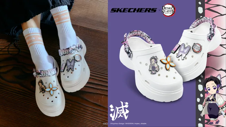 SKECHERS X《鬼滅之刃》蟲柱蝴蝶忍FOAMIES，2890元。品牌提供