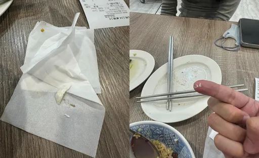 高雄70年鴨肉店用餐險些劃破嘴！　情侶檔咬異物不是骨頭竟是「它」