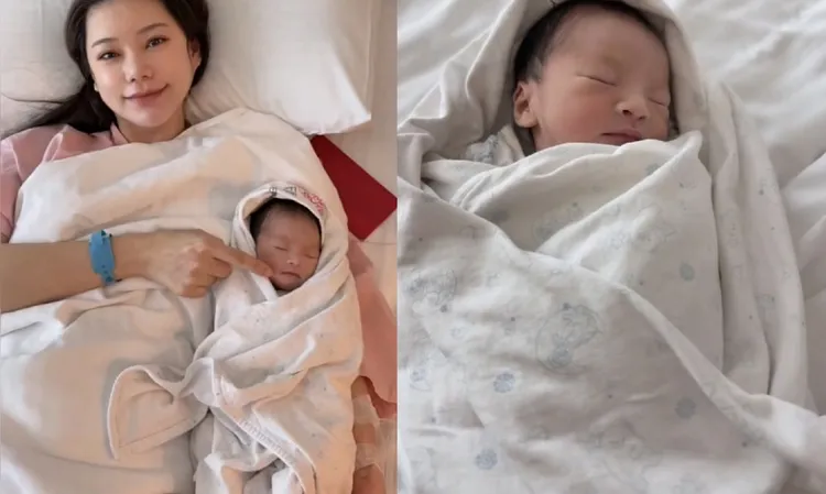 馬筱梅產後與兒子合照，狀態看來不錯。翻攝【菲常梅好】Mandy小紅書