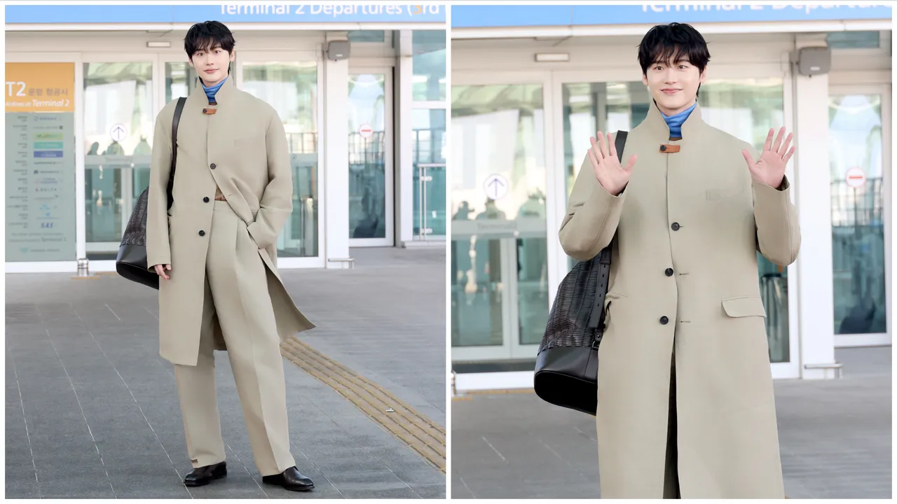 李鍾碩身著全套Freeagamo現身南韓仁川機場。品牌提供