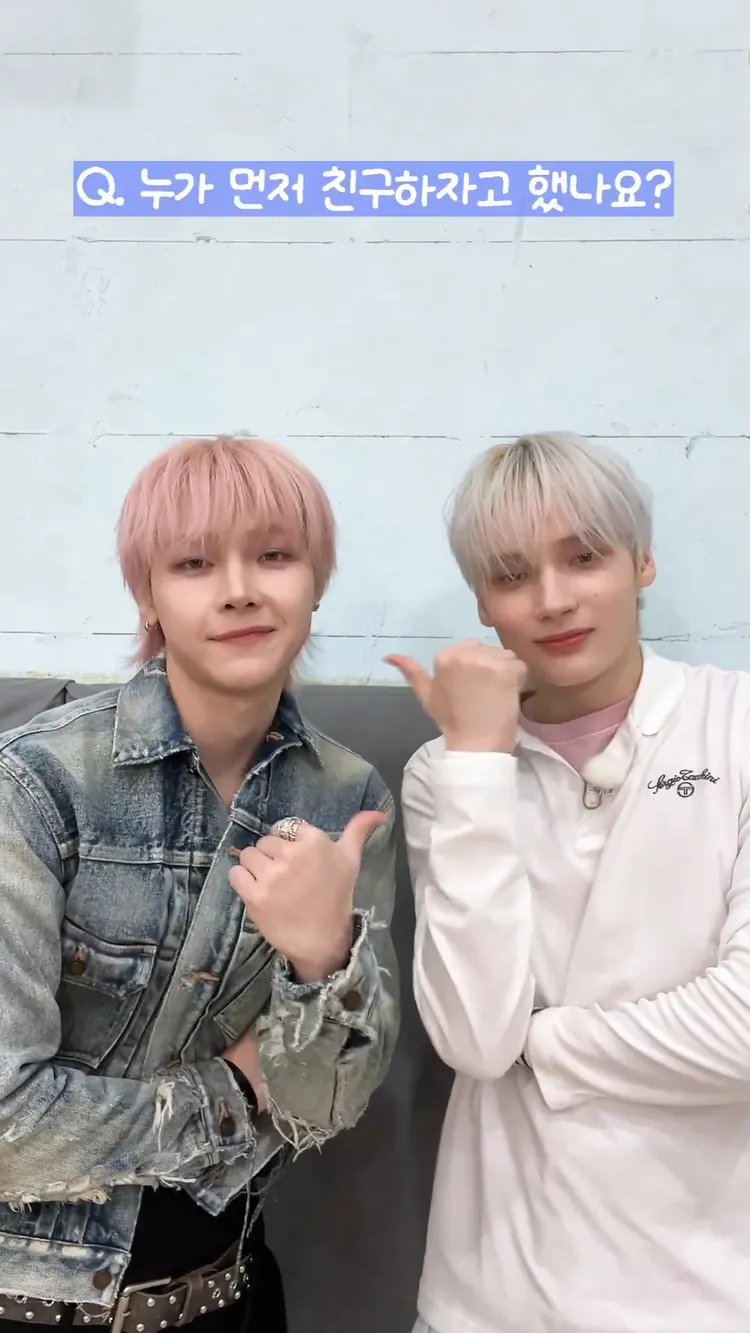 NICHOLAS（王奕翔，左圖）因參加TXT的綜藝，與同齡的休寧凱成為朋友，彼此互稱「休休」和「尼尼」。翻攝TXT X