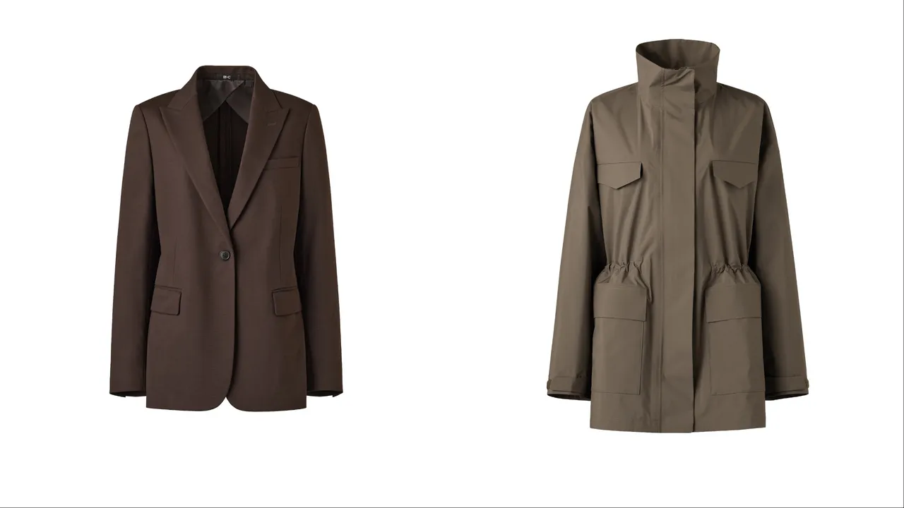 UNIQLO：C女裝西裝外套（左）、工裝短大衣（右），各2990元。品牌提供