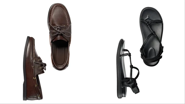 UNIQLO：C帆船鞋（左）1490元、繩編涼鞋（右）1290元。品牌提供