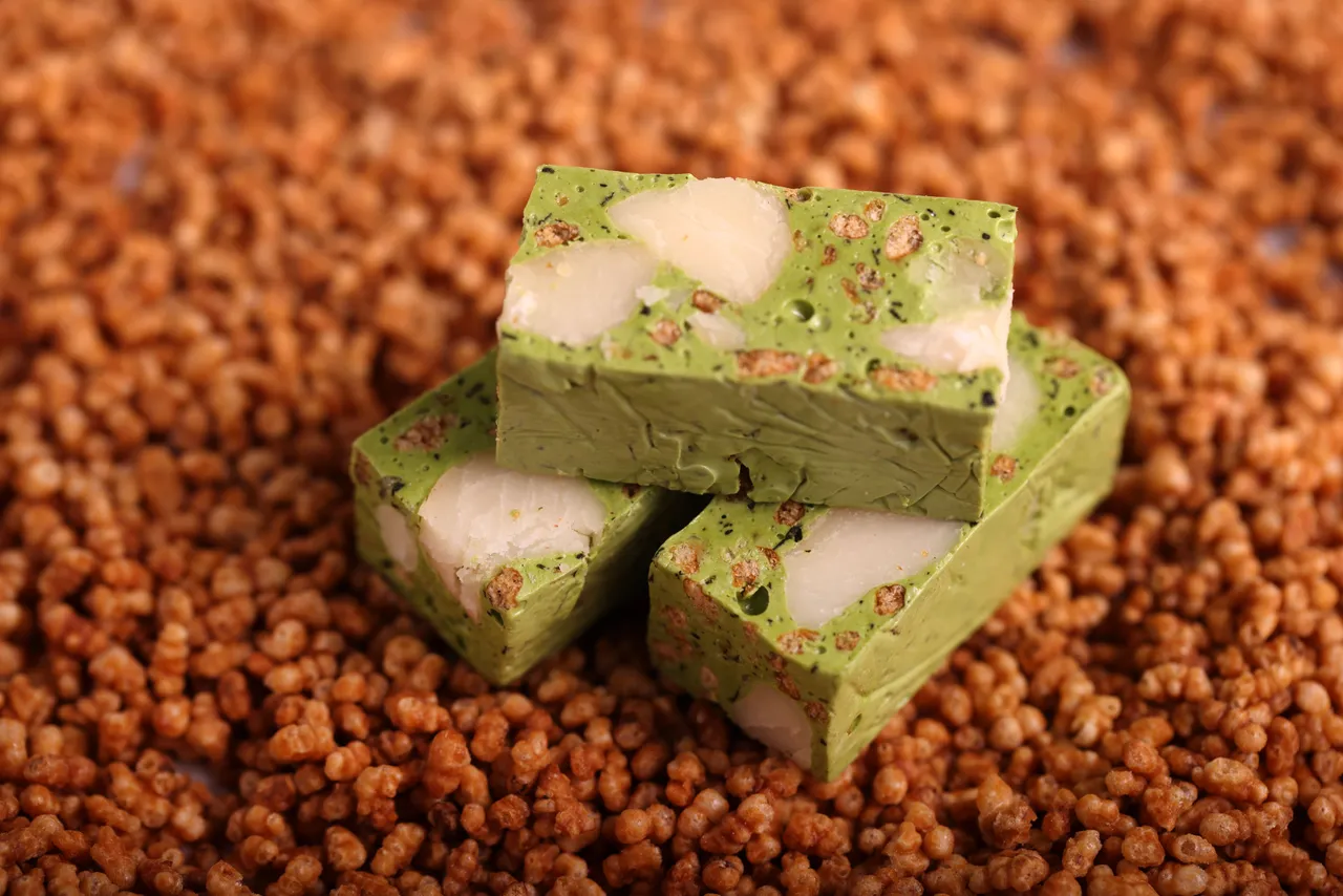 玄米抹茶牛軋糖480元/200克（原價530元/200克） 抹茶搭玄米絕配，在抹茶香之上，多了米甜味，清新淡雅。業者提供