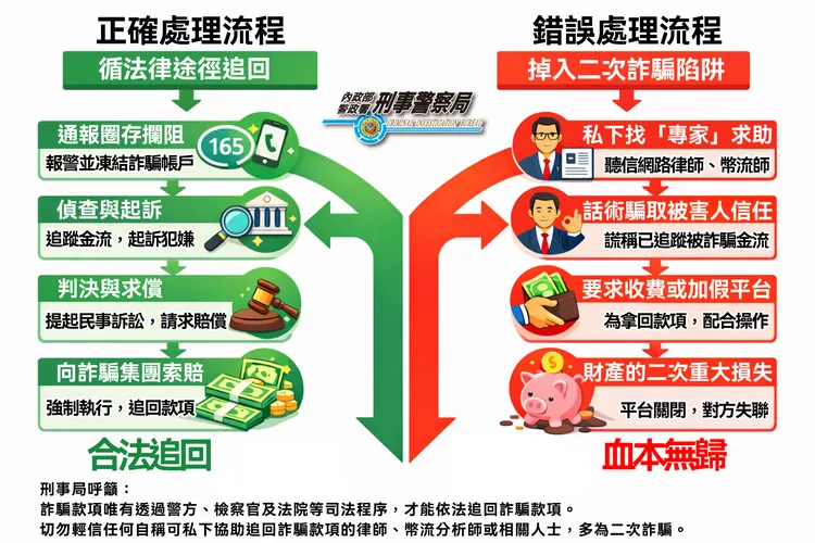 警方呼籲不要受到二次詐騙。翻攝畫面