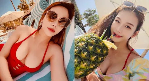 艾莉絲遠離喧囂解放了！「洞洞比基尼」炸出渾圓雙峰