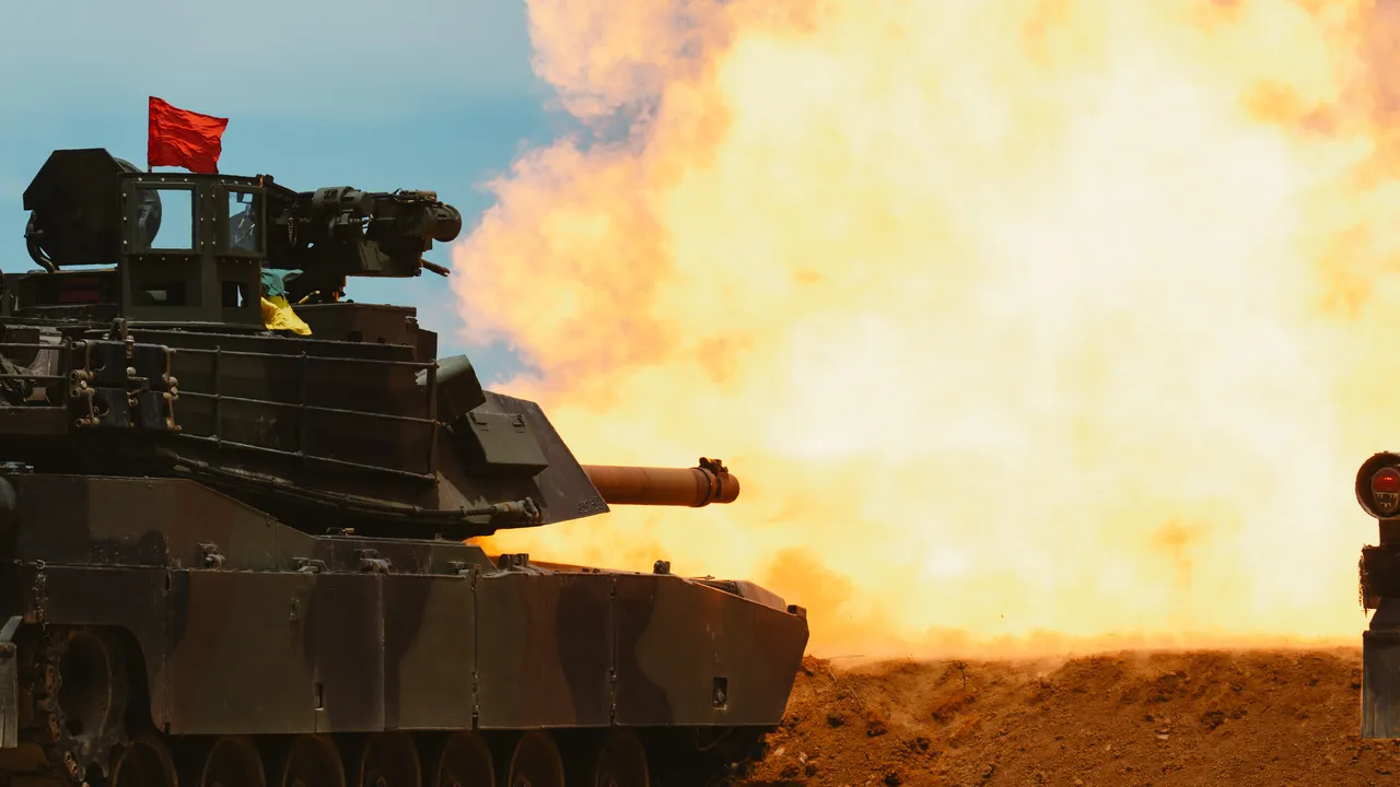 台灣自美方軍購獲得的M1A2主力戰車。軍聞社