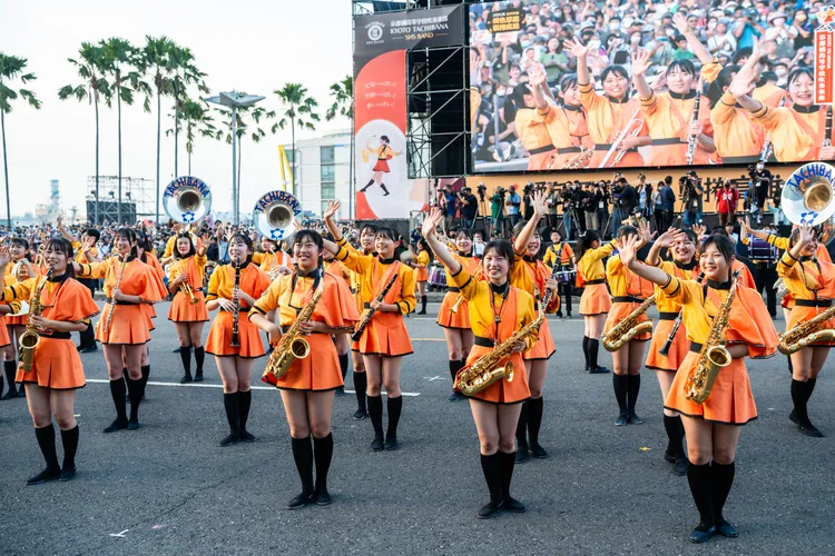 日本京都橘高校吹奏樂部26名121期校友樂團將在3月10日晚間6點將在「光躍台灣・點亮嘉義」主舞台演出。翻攝畫面