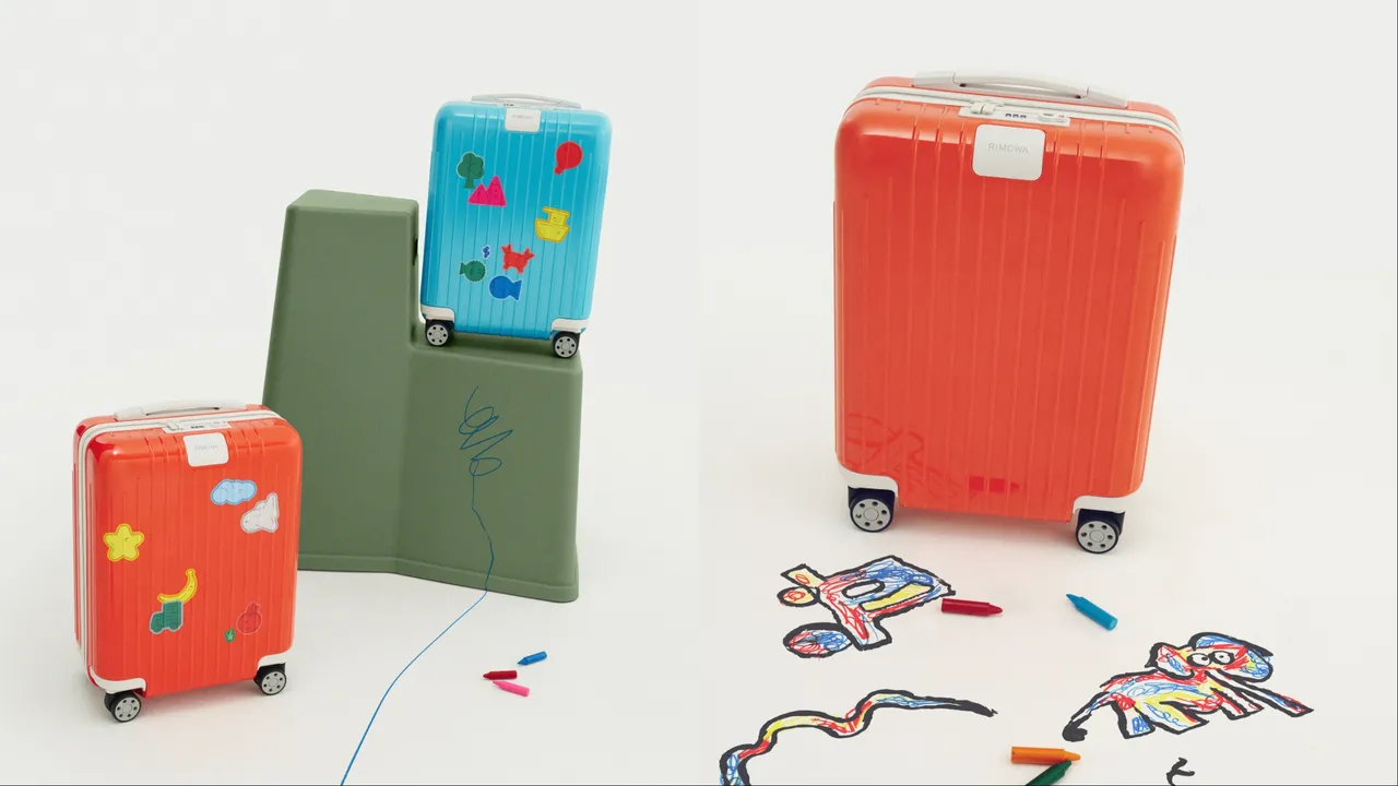 RIMOWA Essential Lite Cabin U行李箱以海星橙、海浪藍凸顯生命力，還配有主題貼紙可自由妝點。品牌提供