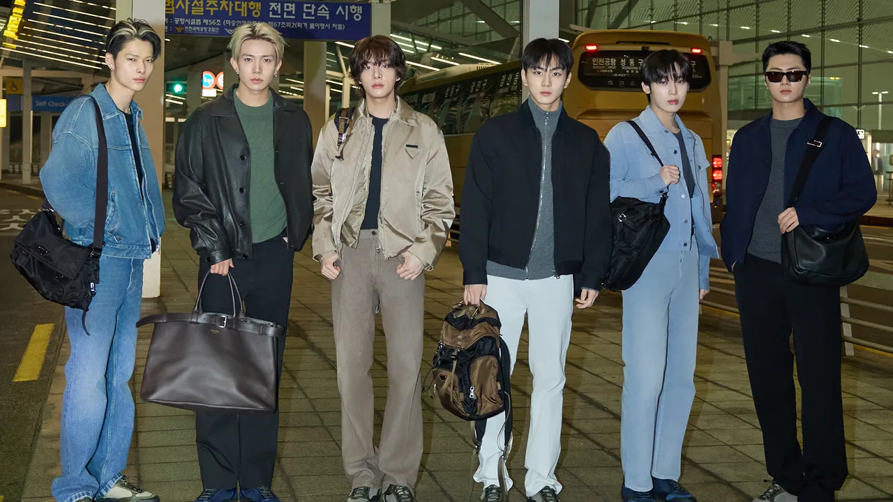 ENHYPEN全員現身仁川機場，準備來台出席PRADA開幕活動。品牌提供