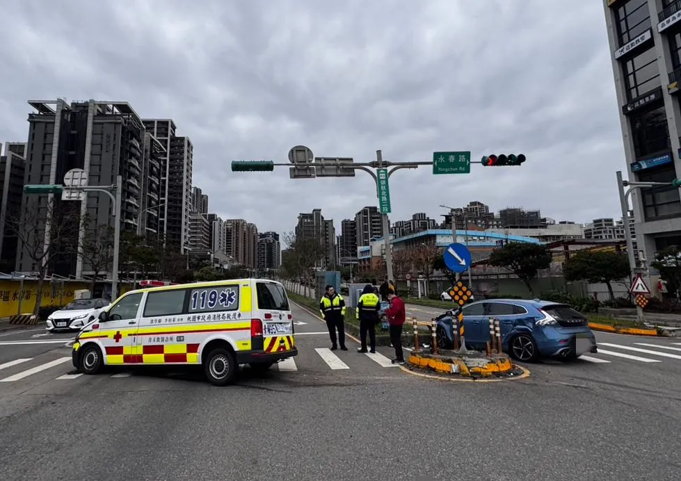 車禍現場。中壢警分局提供