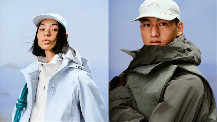 ECCO x White Mountaineering輕量透氣棒球帽（左）、輕量透氣棒球帽（右），各2500元。品牌提供