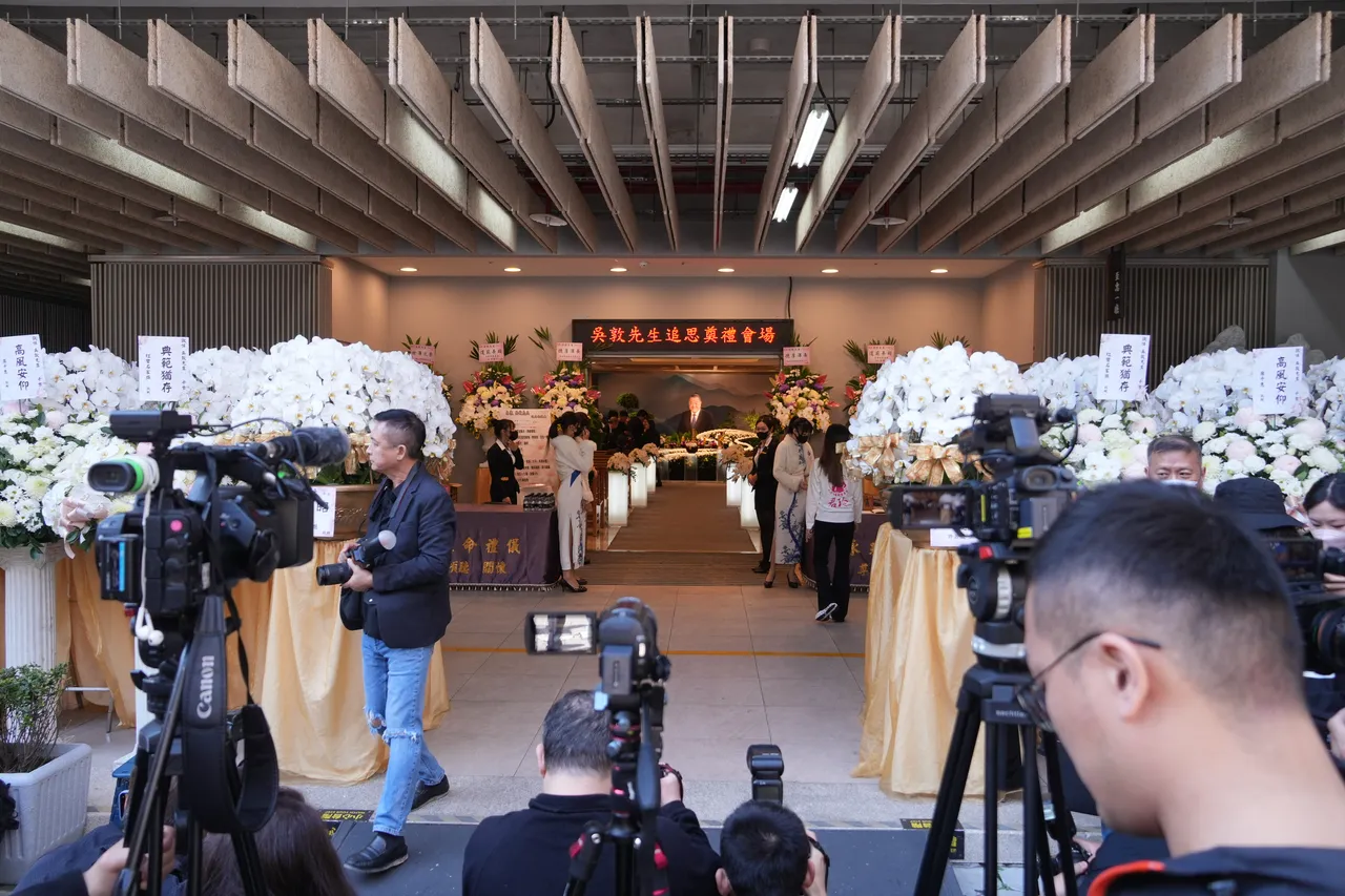 竹聯幫大老吳敦今日在台北市懷愛館舉行告別式。彭欣偉攝