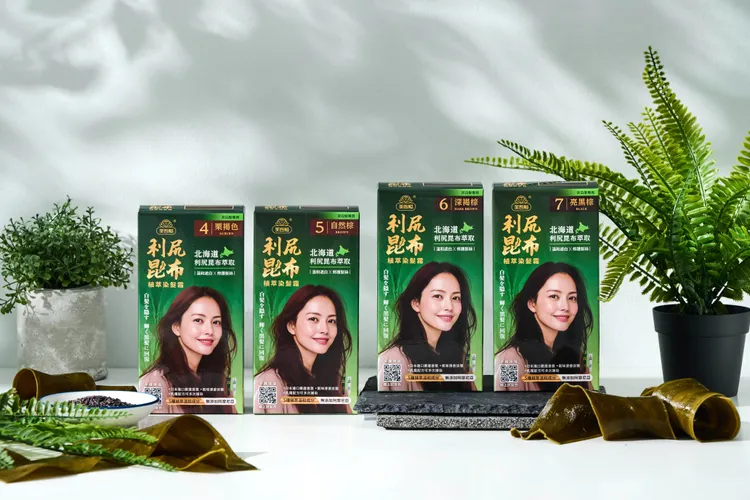 「美吾髮利尻昆布染髮霜」內含北海道利尻昆布及天然認證成分，能溫和遮蓋白髮。