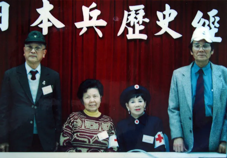 1995年3月11日廖淑霞參加中研院台灣史研究所籌備處舉辦「台籍日本兵歷史經驗」座談會。高雄市關懷台籍老兵文化協會提供