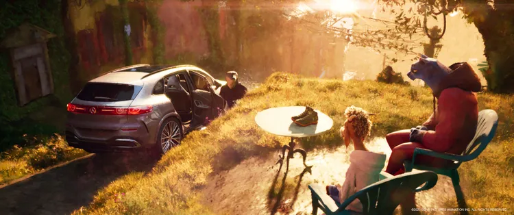 Mercedes-Benz以最受歡迎SUV家族的純電新成員全新純電GLC全力助陣《山羊巔峰》。業者提供