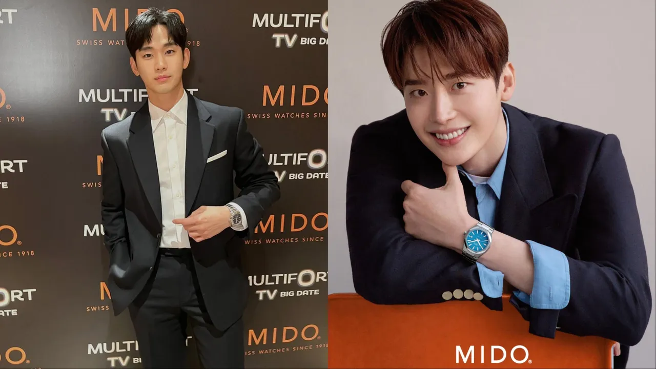 李鐘碩（右）接任金秀賢（左）成為MIDO全新品牌大使。翻攝金秀賢、MIDO IG