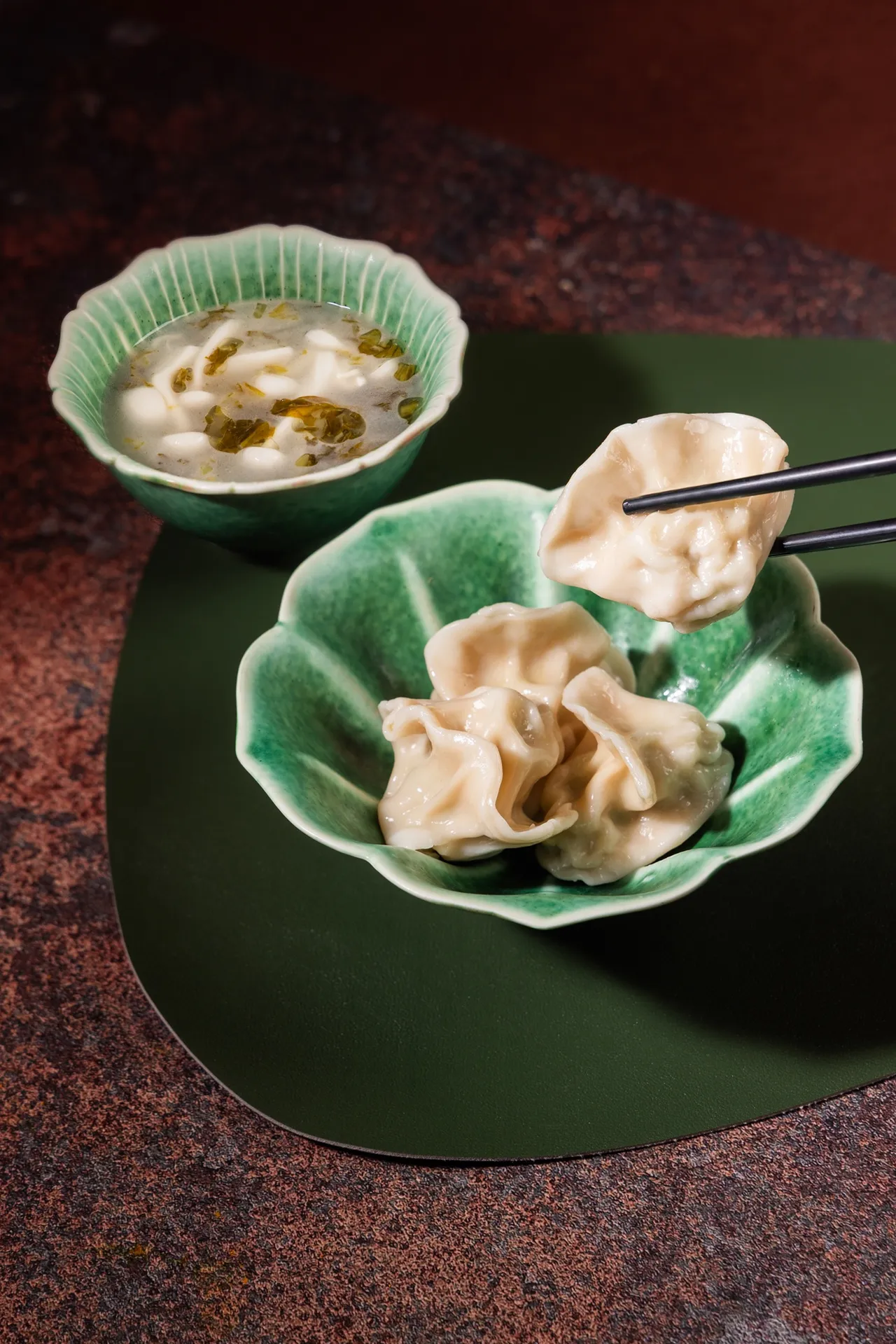 雲錦中餐廳芹香鱈魚水餃，榮獲500盤美味評鑑肯定。台北君悅提供