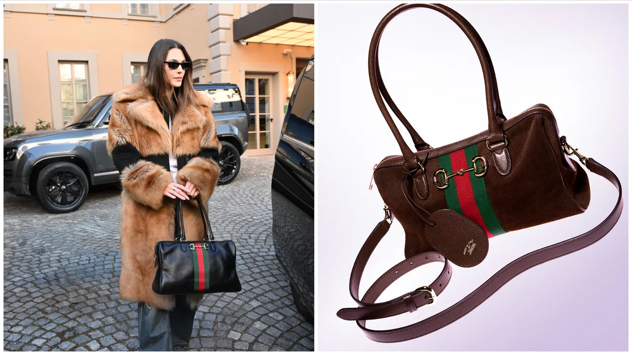 李奧納多的超模女友Vittoria Ceretti，背上GUCCI全新Borsetto包。品牌提供