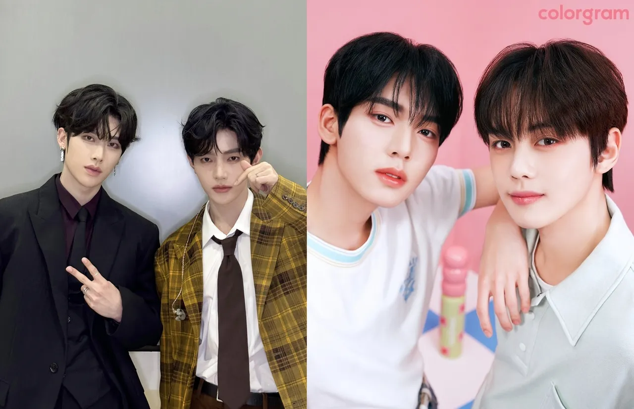 RICKY（左圖左起）、章昊、韓維辰、金奎彬將回到原公司。翻攝ZB1、Colorgram X