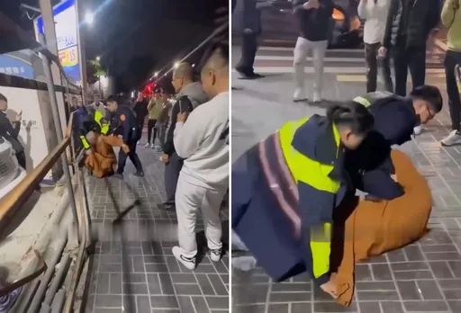 台中出家人撞車抗拒酒測　遭警大外割壓制！自稱血糖過低肇事