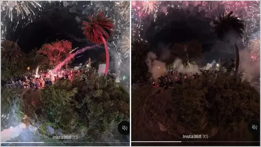 太恐怖！蓮池潭煙火炸向人群　民眾抱孩狂逃「體驗戰爭」