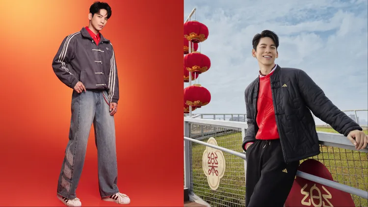 林柏宏身上的adidas、adidas Originals外套接加入中式盤扣設計呼應「新中式」潮流。品牌提供