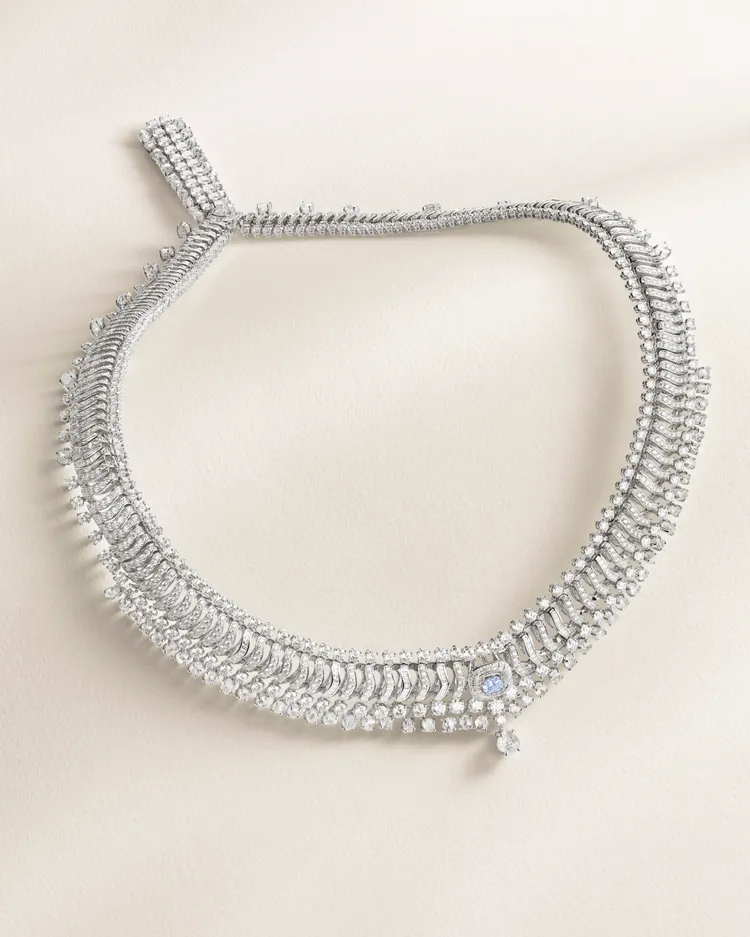 De Beers Vibrations高級珠寶系列Echo鑽石項鍊。品牌提供