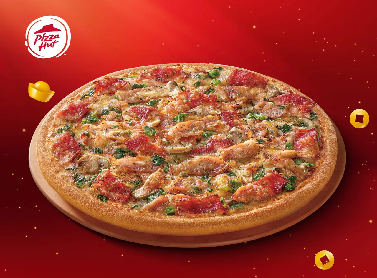 期間11款大披薩平日外帶單點只要199元，包含夏威夷、日式照燒雞等口味。必勝客提供