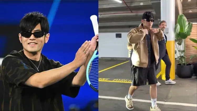 周杰倫上月出賽澳網的穿搭成為話題。美聯社、翻攝澳網IG