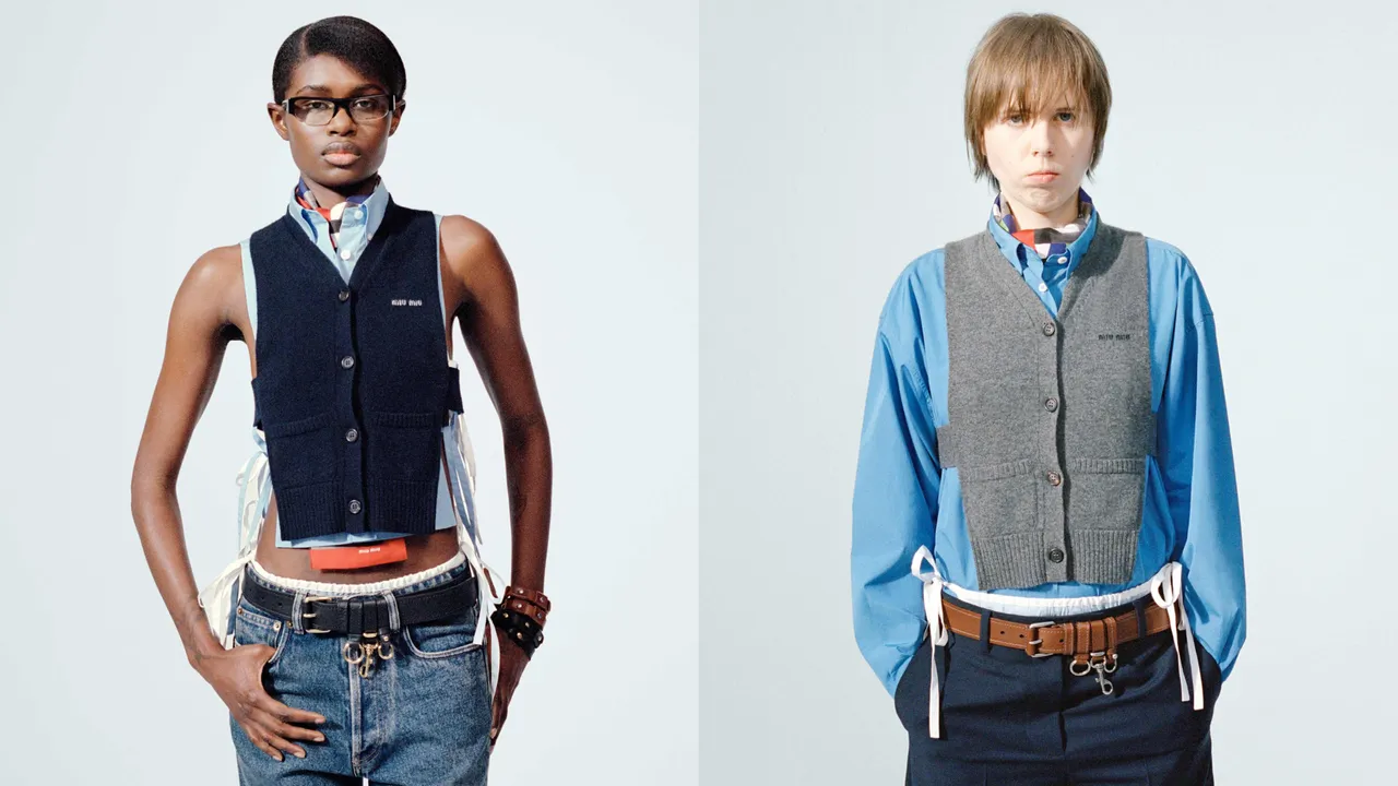 Miu Miu 2026春夏的重點單品「綁帶背心」。品牌提供