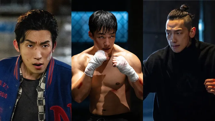 李相二（左圖起）、禹棹奐續演《獵犬2》，Rain加盟成反派。Netflix提供