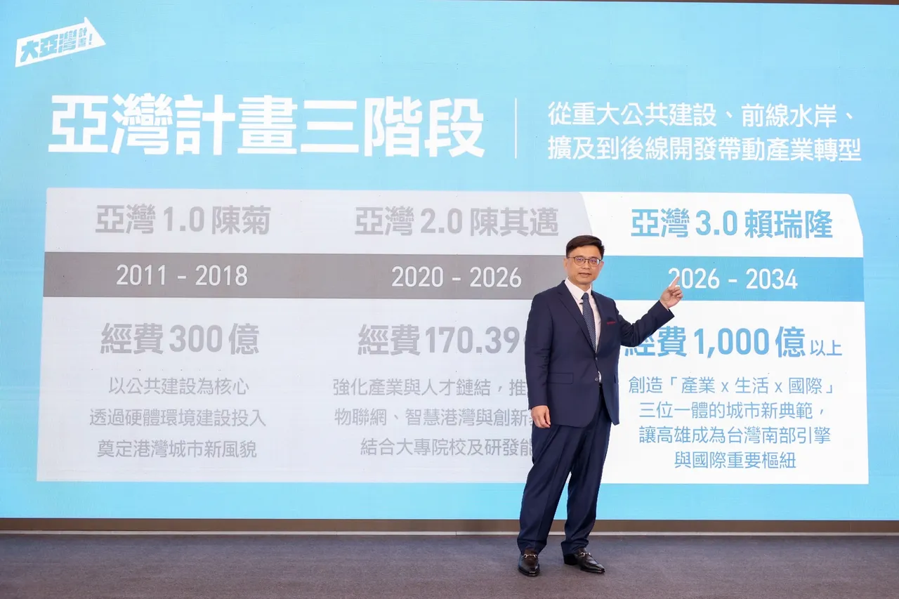 賴瑞隆表示已準備好承擔高雄下一個黃金十年的重責大任。翻攝畫面