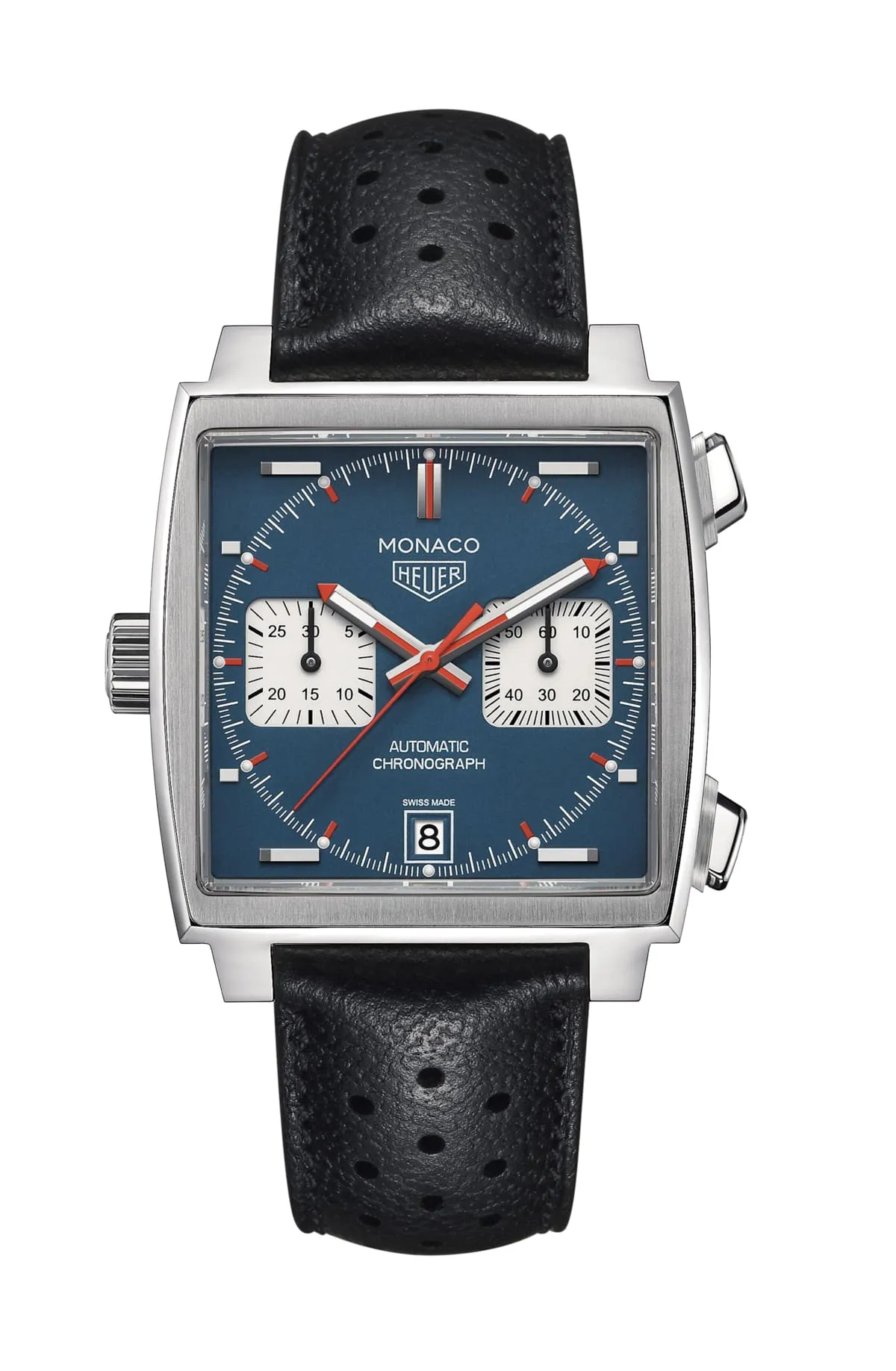 TAG Heuer Monaco左冠計時腕錶，27萬7200元。品牌提供