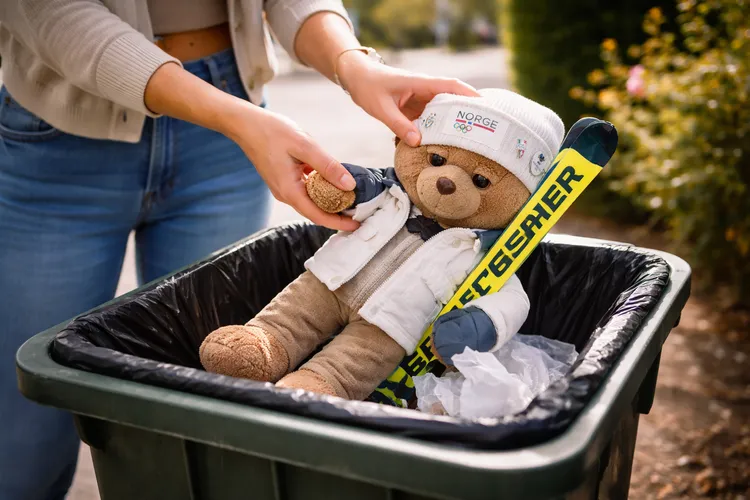 挪威冬季兩項選手萊格雷德的前女友決定將這段感情拋棄垃圾桶，不再回收。AI示意圖
