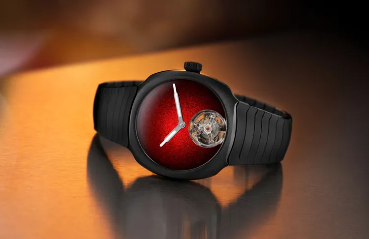 亨利慕時進軍陶瓷領域，推出疾速者陀飛輪陶瓷概念腕錶。品牌提供