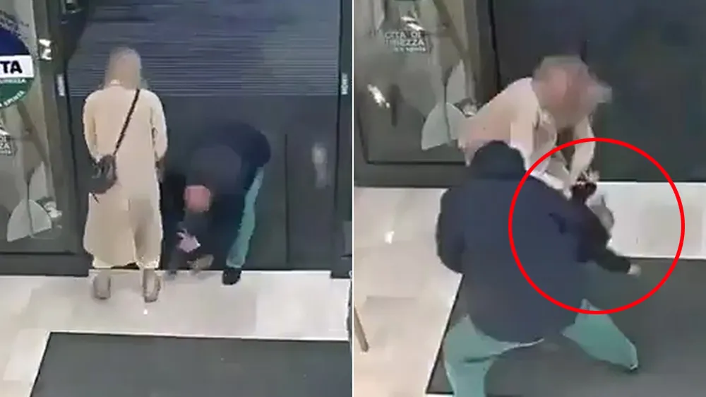 驚悚影片｜超市陌生男突襲「強擄1歲女」　女娃慘斷腿媽尖叫求援