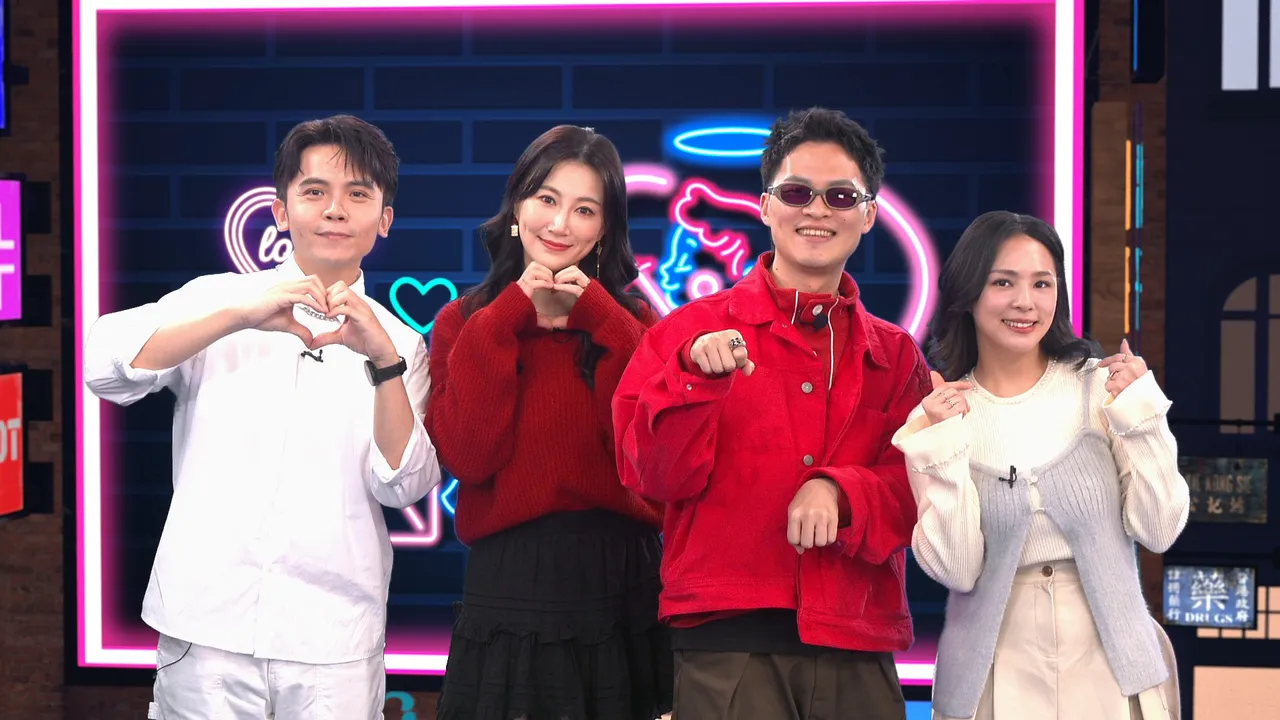 黃豪平（左起）、李新、楊昇達、熊熊錄影。《戀愛熊天秤》提供