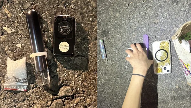 警方在車上4人身上起出喪屍菸彈、安非他命等毒品。民眾提供