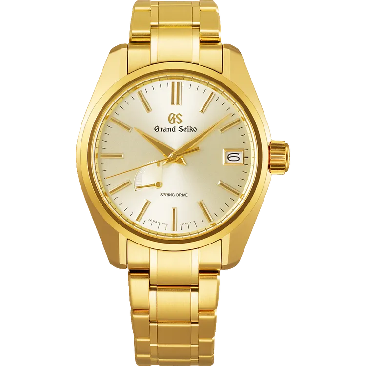 Grand Seiko Heritage Collection SBGA362錶款，以18K黃金打造錶殼、鍊帶。品牌提供